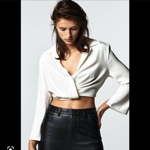 Zara Pleated Crop Shirt